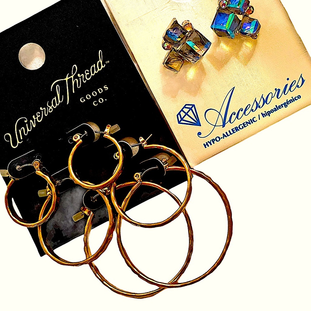 D. NWT. 4 pair of never-worn costume jewelry.